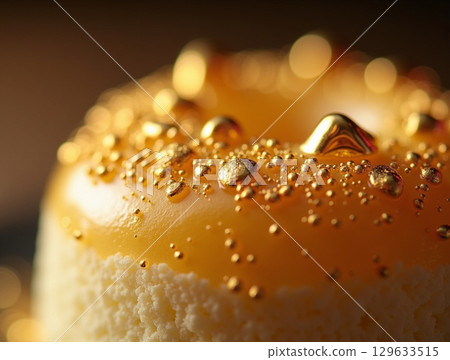 Elegant Close up Cake Dessert with Golden Sprinkles Culinary Art 129633515