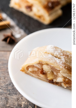 Homemade apple strudel 129633747