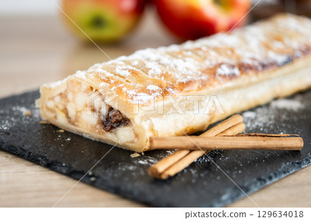 Homemade apple strudel 129634018