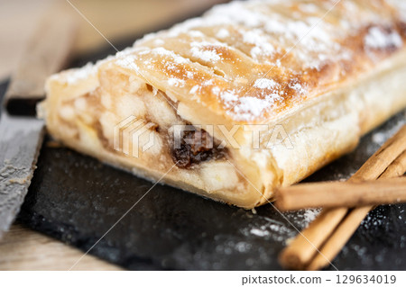 Homemade apple strudel 129634019