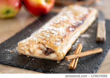 Homemade apple strudel Homemade apple strudel 129634066