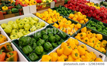 Colorful paprika background 129634098