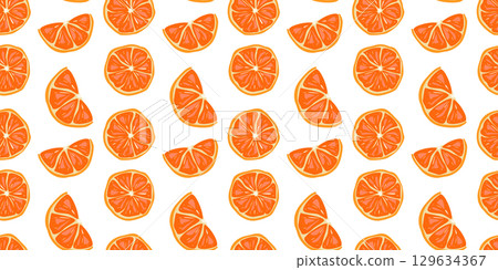 Seamless pattern with juicy orange slices Seamless pattern with juicy orange slices 129634367