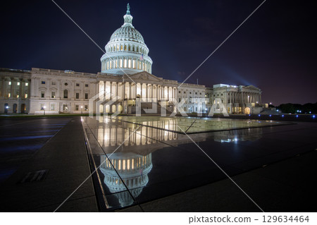 capitol, night, washington 129634464