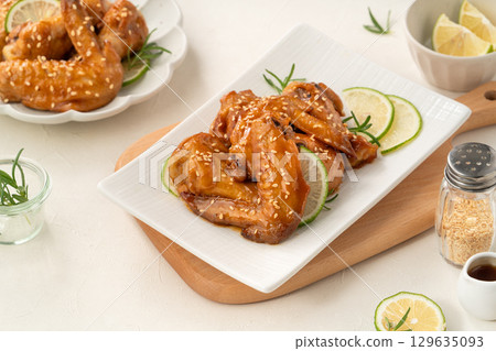 Chicken wings lemon honey teriyaki BBQ Teriyaki chicken wings honey pickled けチキンウィング Chicken wings lemon honey teriyaki BBQ Teriyaki chicken wings honey pickled けチキンウィング 129635093