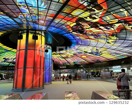 Interior View Of Formosa Boulevard MRT Station In Kaohsiung, Taiwan. 129635232