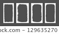 Brush frame border paper background. Frame edge paint effect poster retro photo border abstract 129635270