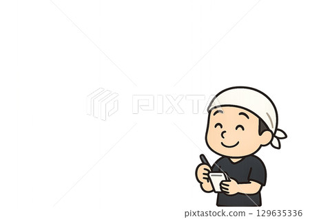 拉麵店經理接單的插圖 129635336