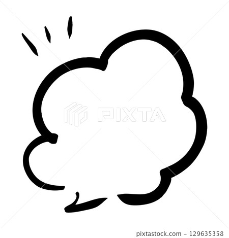 Pen handwritten speech bubble _ black Pen handwritten speech bubble _ black 129635358