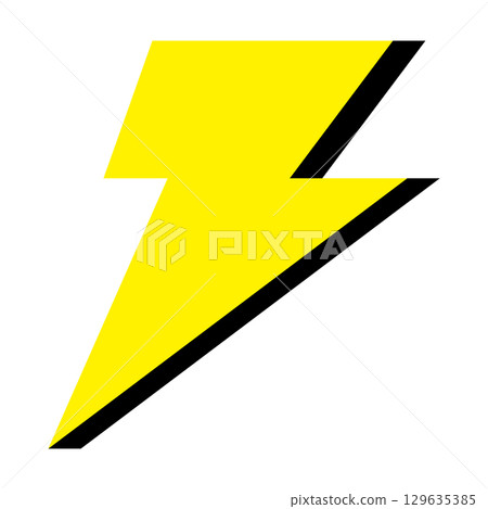 閃電簡單平面插畫白色背景 129635385