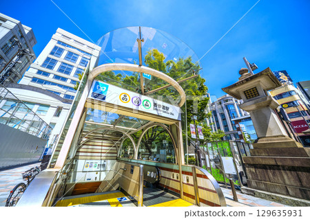 Tokyo cityscape in Japan, including Omotesando intersection and Omotesando Station 129635931