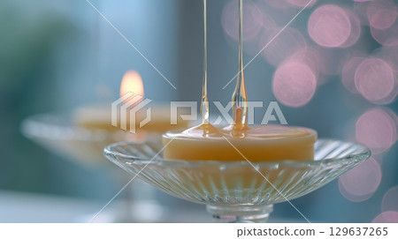 Dreamy wax textures and candlelight in a calm, slow-living inspired setting. Dreamy wax textures and candlelight in a calm, slow-living inspired setting. 129637265