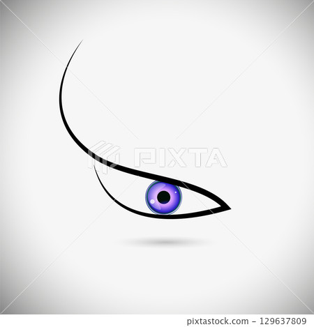 eye logo . hand drawn. Not AI, Vector illustration 129637809