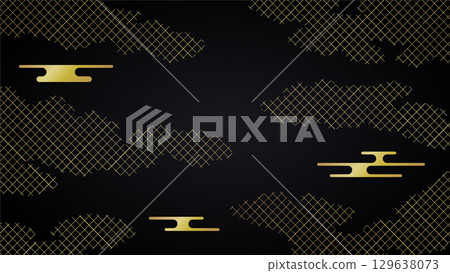 Cloud-shaped Japanese pattern background 129638073