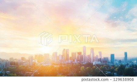 Artistic fusion of watercolor and photo realism for urban visual storytelling 129638908