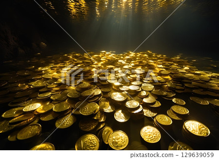 Ancient gold coin reflecting history and cultural heritage.AI Generated 129639059
