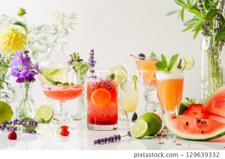 Studio Citrus Floral Mocktails 129639332