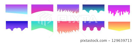 Set of Template Dividers Shapes. Abstract Design Elements for Top and Bottom on Website, App, Banners or Posters. Vector 129639713