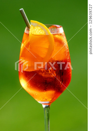 glass of Aperol spritz 129639727