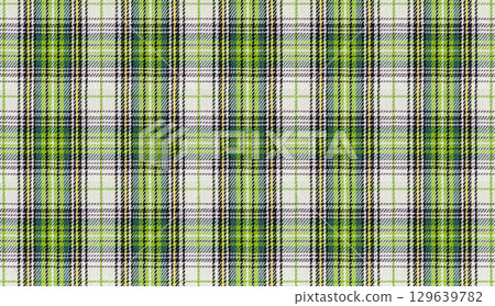 Traditional Scottish Tartan Fabric Green Texture 129639782