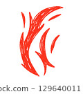 Y2K fire tattoo design with bold black flames. Hand-drawn doodle flames. Flat vector illustration isolated on white background. 129640011