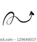 Doodle emphasis arrow icon. Design quirky twist zigzag line, spring coil, curve wave. Vector 129640017