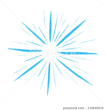Blue Radiant sunburst with abstract rays and starburst lines. Circular radial light elements. Flat vector illustration isolated on white background. 129640018