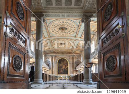 the interior of the Chapel of St Peter & St Paul, is known for its neoclassical interior. 129641039