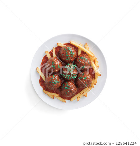 Belgian Meatballs (Ballekes) - A hearty dish made of meatballs (often beef or pork) in a rich, tomato-based sauce. It's Belgian Meatballs (Ballekes) - A hearty dish made of meatballs (often beef or pork) in a rich, tomato-based sauce. It's 129641224