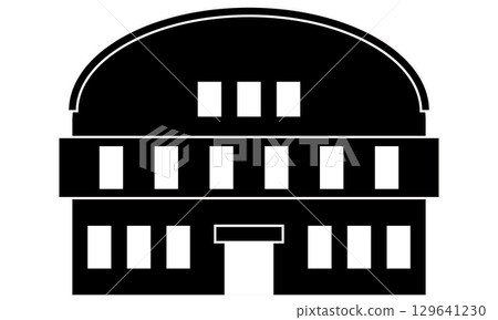 體育館建築輪廓圖 129641230