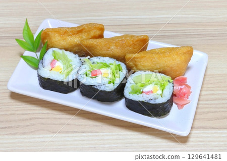 Sukeroku Sushi (lettuce roll, Inari) 129641481