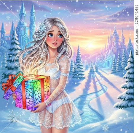 A princess sneaks out of the castle on Christmas day to deliver presents A princess sneaks out of the castle on Christmas day to deliver presents 129641485