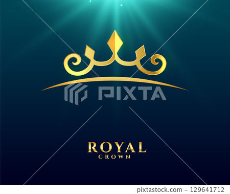 creative royal golden crown background with light effect 129641712