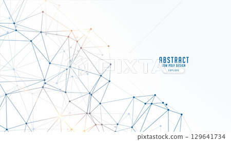 futuristic connectivity in low poly texture with dots and lines 129641734