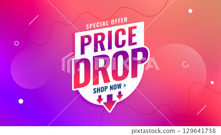 modern style price drop sale banner for special event or festival 129641738