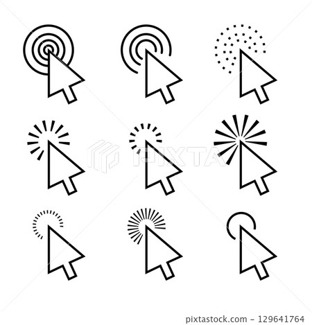 set of computer mouse arrow sign design 129641764