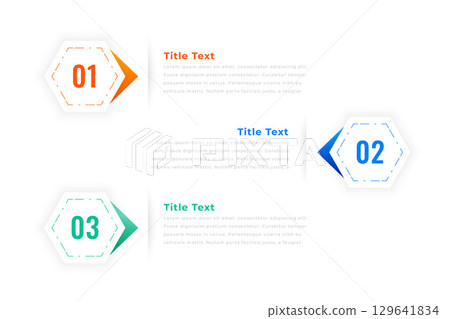 three step infographic process chart template design 129641834
