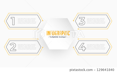 4 steps infographic sequence timeline template in geometric style 129641840