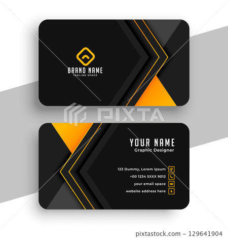 premium dark black business identity card layout design premium dark black business identity card layout design 129641904