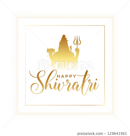 happy maha shivratri golden wishes card for hindu festival 129641981