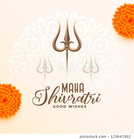 mahadev trishul background with marigold flower for maha shivratri mahadev trishul background with marigold flower for maha shivratri 129641982