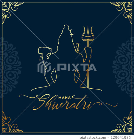 happy maha shivratri festival of lord shiva religious background 129641985