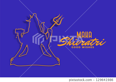 happy maha shivratri wishes card with line style lord shiva happy maha shivratri wishes card with line style lord shiva 129641986