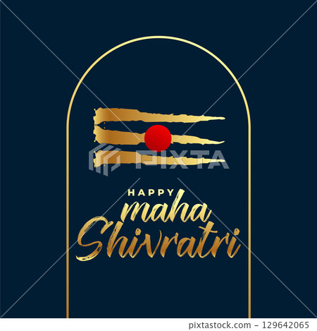 line style golden shivling background for maha shivratri festival 129642065