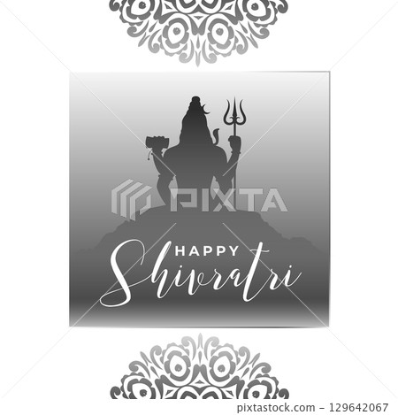 happy maha shivratri festival of lord shiva greeting background 129642067