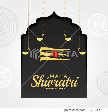indian festival maha shivratri greeting with mahadev tilak 129642118