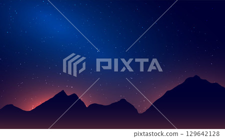 cosmic inspire stunning starry night sky banner with mountain and stars cosmic inspire stunning starry night sky banner with mountain and stars 129642128