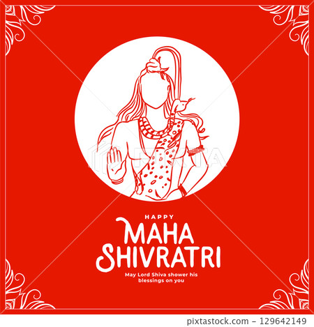 happy lord shiva maha shivratri greeting card design happy lord shiva maha shivratri greeting card design 129642149