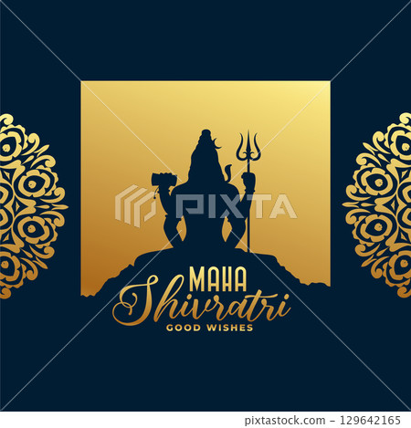 maha shivratri festival golden card with shiv shankar design maha shivratri festival golden card with shiv shankar design 129642165
