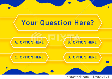 multiple option quiz game template in problem solving concept 129642171
